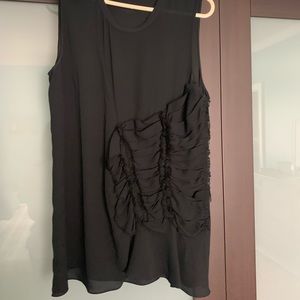 Black sleeveless blouse